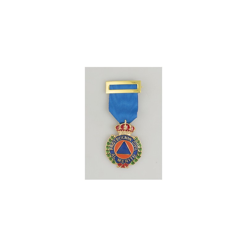 MEDALLA PROTECCION CIVIL AZUL BRONCE