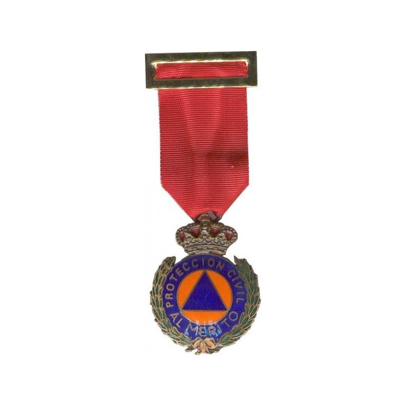 MEDALLA PROTECCION CIVIL ROJO BRONCE