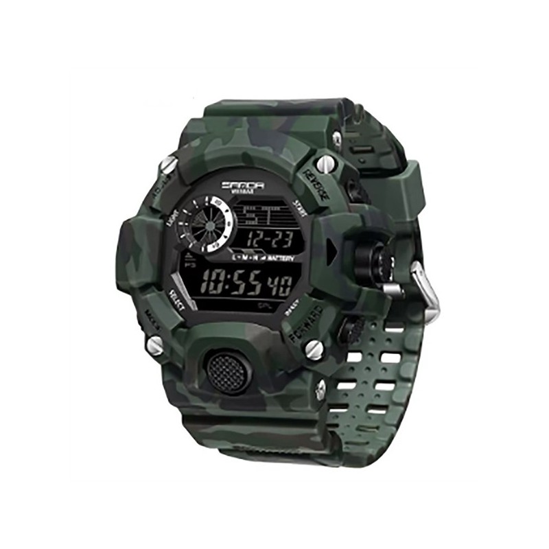 RELOJ DIGITAL CAMUFLAJE VERDE